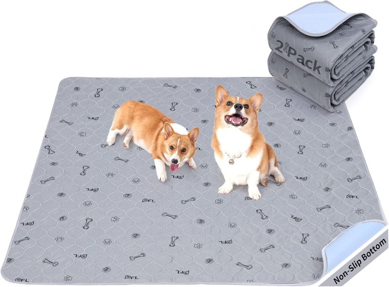 Photo 1 of ***STOCK PHOTO REFERENCE ONLY***
2Pack Puppy Pads Washable, 48x48 Reusable Pee Pads for Dogs, Absorbent Whelping Pads Waterproof Dog Rug