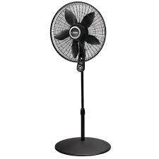 Photo 1 of 20 in. 4 Speeds Pedestal Fan in Black with 90 Degrees Tilt Adjustment, Adjustable Height, Oscillating, Remote,Timer