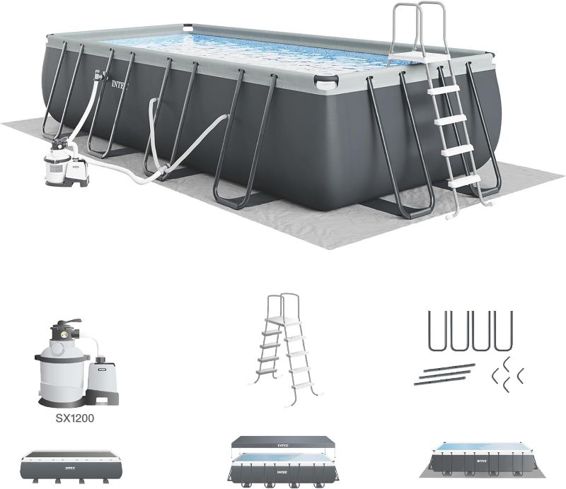 Photo 1 of ***MISSING POOL LINER.  FRAME AND LADER ONLY***
***TRUCK/TRAILER PICK UP***
Intex 26355EH Ultra XTR Deluxe Rectangular Above Ground Swimming Pool Set: 18ft x 9ft x 52in – Includes 1500 GPH Sand Filter Pump – SuperTough Puncture Resistant – Rust Resistant 