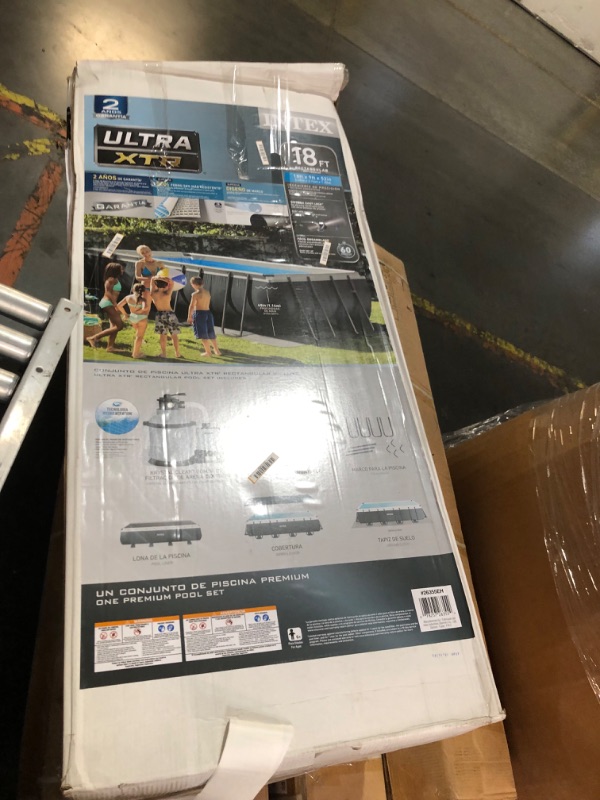 Photo 5 of ***MISSING POOL LINER.  FRAME AND LADER ONLY***
***TRUCK/TRAILER PICK UP***
Intex 26355EH Ultra XTR Deluxe Rectangular Above Ground Swimming Pool Set: 18ft x 9ft x 52in – Includes 1500 GPH Sand Filter Pump – SuperTough Puncture Resistant – Rust Resistant 