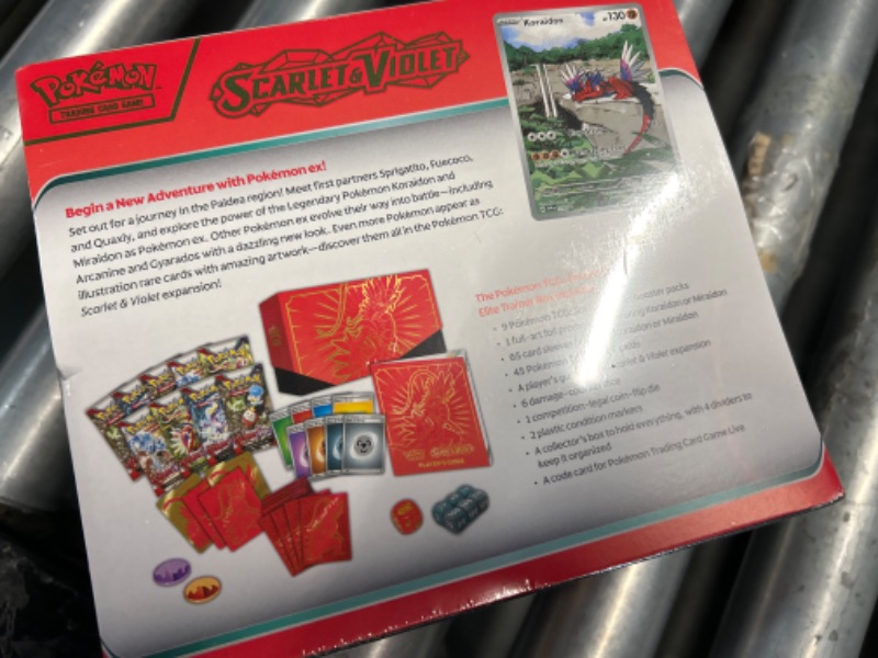 Photo 3 of ***FACTORY SEALED*******NON REFUNDABLE***Pokémon TCG: Scarlet & Violet Elite Trainer Box (Miraidon Purple or Koraidon Red, Random Color)