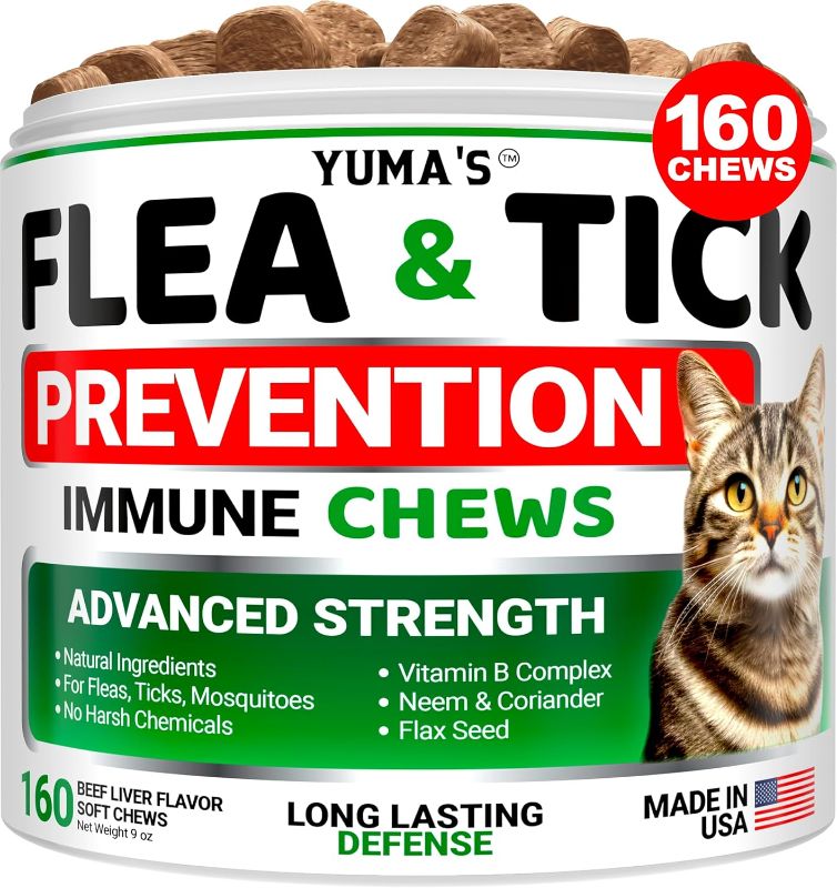 Photo 1 of ***NON REFUNDABLE******(EXP:01/2026 )Flea Treatment for Cats - Flea and Tick Prevention for Cats - 160 Treats - Natural Cat Flea and Tick Treatment Pills - Soft Oral Cat Flea Treatment for Kittens - All Breeds & Ages - Made in USA
