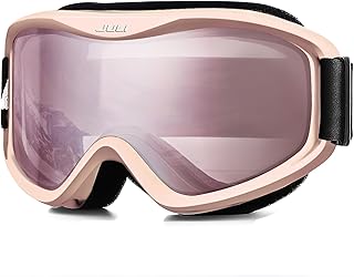 Photo 1 of ***STOCK PHOTO REFERENCE ONLY***JULI Ski Goggle/Snow Snowboard Goggles for Men, Women & Youth - 100% UV Protection Anti-fog Dual Lens(White Frame+14% VLT Pink Len)
