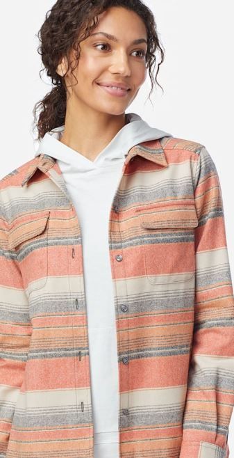 Photo 1 of (READ FULL POST) Pendleton Women's Meredith Wool Shirt, Copper Multi Stripe, SM