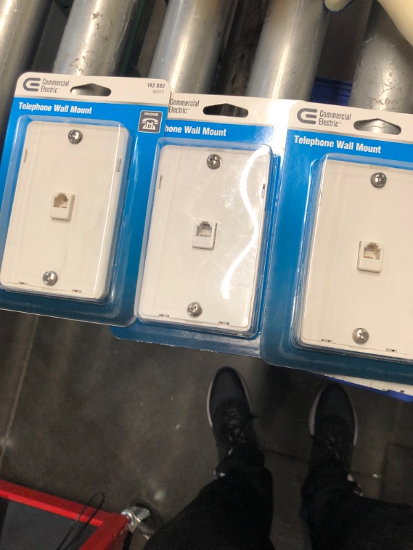 Photo 2 of ***SET OF THREE*** White 1-Gang Phone Jack Wall Plate (1-Pack)