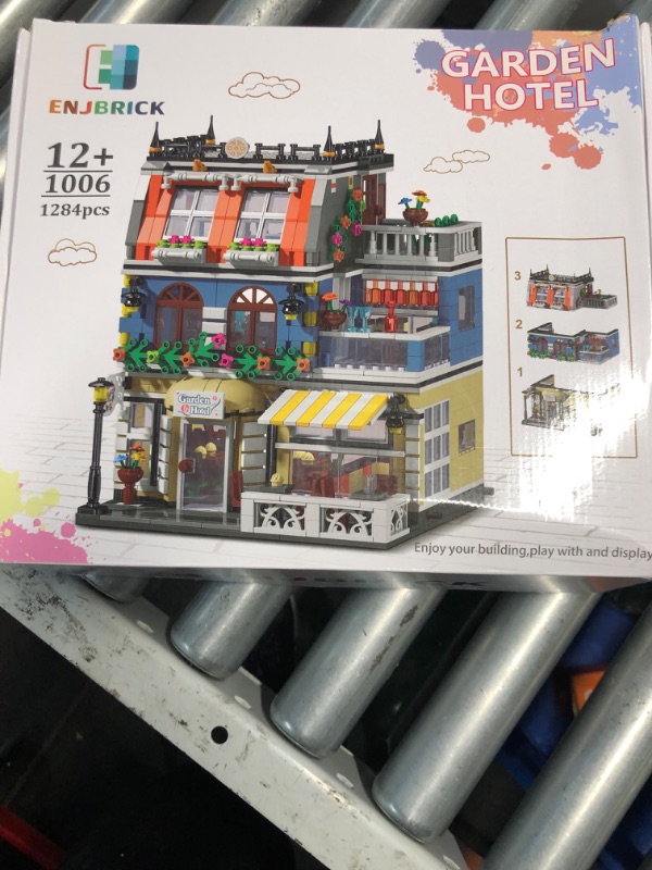 Photo 3 of ***NON REFUNDABLE*** ENJBRICK Garden Hotel Assembly Square Building kit,Modular House Building Blocks Model Set for Teens and Adults.Collectible Display Toy Building Set 1316 PCS