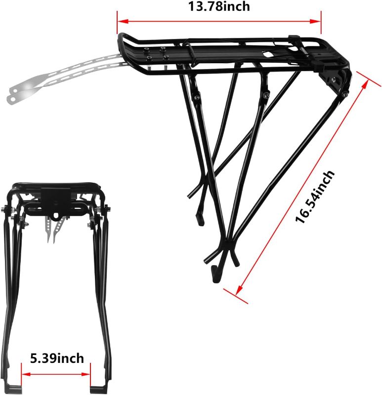 Photo 1 of ***STOCK PHOTO REFERENCE ONLY***
ZTZ Bike Cargo Rack Bicycle Cargo Rack Quick Release Mountain Road Bike Carrier Rack 110 lbs Capacity Easy to Install
