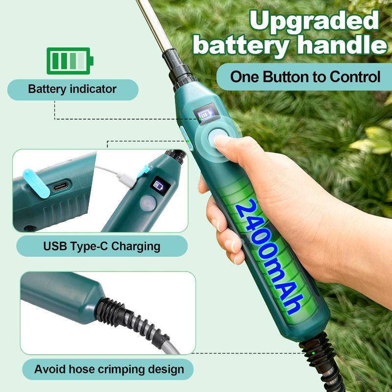 Photo 4 of (READ FULL POST) Battery Powered Sprayer, New 1.35 Gallon Electric Garden Sprayer with Battery Indicator, 23.6" Telescopic Wand,