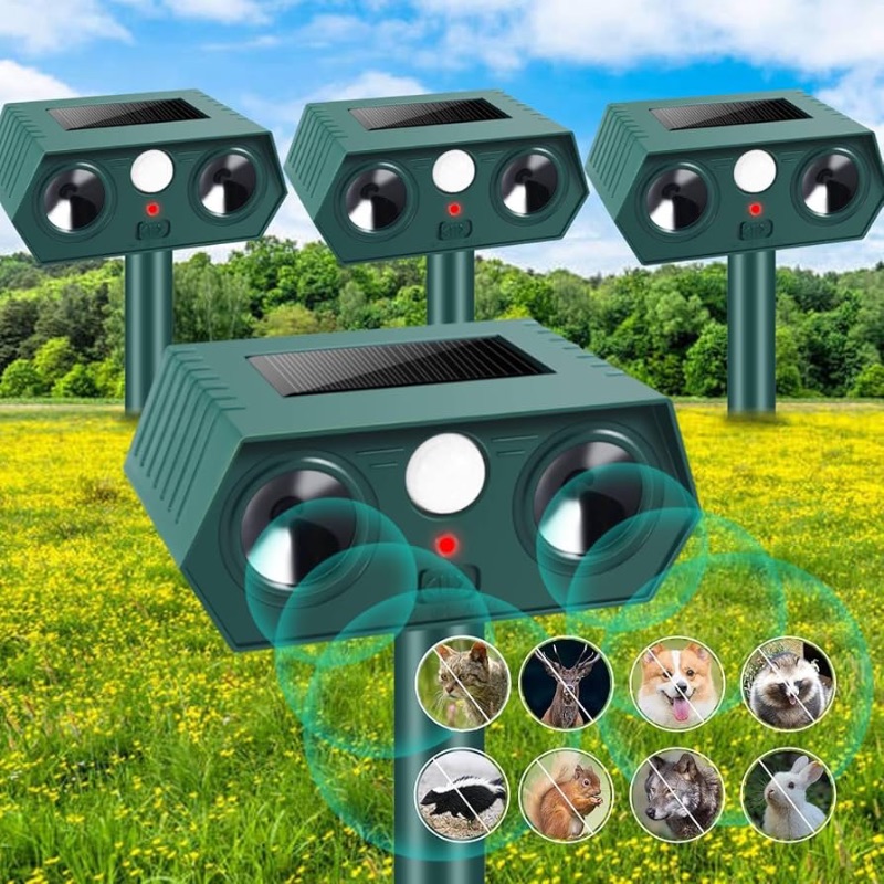 Photo 1 of 4 Pcs Ultrasonic Cat Repellent Outdoor Solar Ultrasonic Animal Repellent 