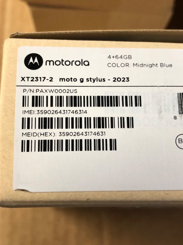 Photo 3 of **Factory Sealed**Opened for Inspection**Motorola Moto G Stylus 2023 Unlocked Made for US 4/64GB 50 MP Camera Midnight Blue