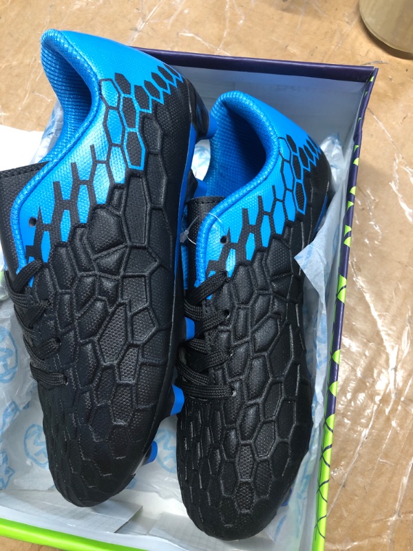 Photo 2 of  Kids Firm Ground Soccer Cleats Boys Girls Athletic Outdoor Football Shoes