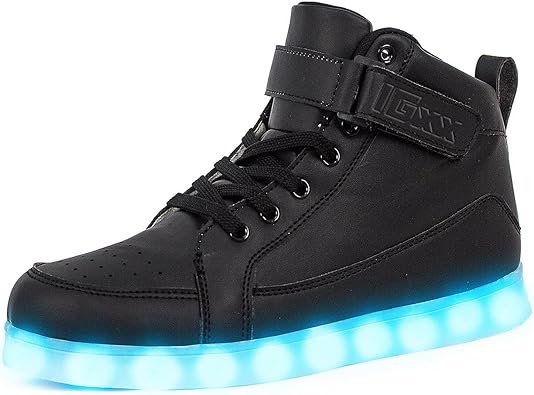 Photo 1 of (READ FULL POST) IGxx LED Light Up Shoes Light for Men High Top LED Sneakers USB Recharging Shoes Women Glowing Luminous Flashing Shoes LED Kids 5.5 