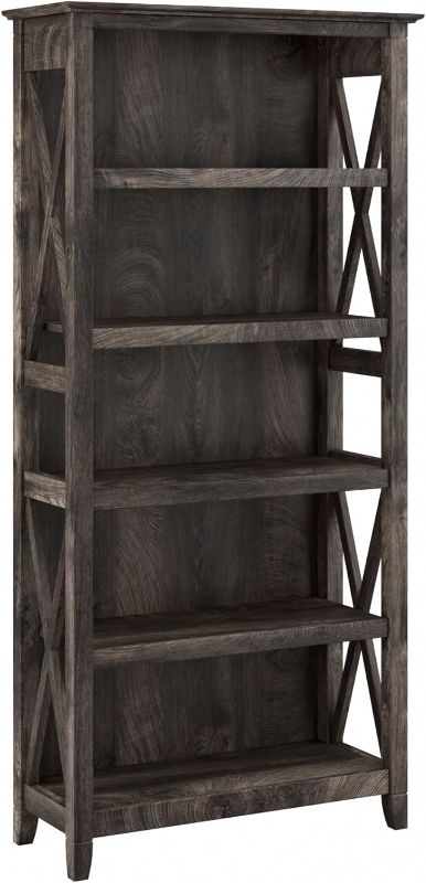 Photo 1 of (CARTON 46/149)
Bush Furniture Key West Tall 5 Shelf Bookcase in Dark Gray Hickory | Large Book Shelf, Large Bookshelf for Living Room or Office
