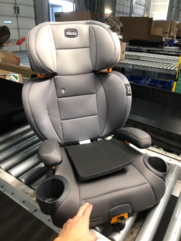 Photo 2 of **READ NOTES**
Chicco KidFit ClearTex Plus 2-in-1 Belt-Positioning Booster Car Seat, Backless and High Back Booster Seat, for Children aged 4 years and up and 40-100 lbs. | Drift/Grey KidFit ClearTex Plus Drift