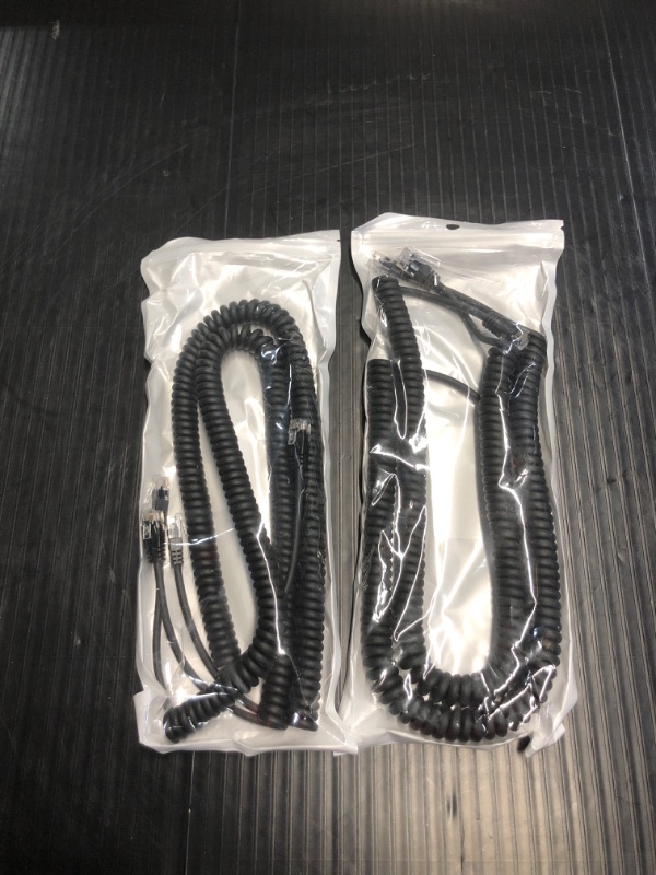 Photo 2 of **2packs**
Telephone Cords, 2 Pack 6P6C Anti-Tangle Telephone Wires, 6-10 Feet RJ12 Male to Male Coiled Cable for Landline Phones (Black) (2pack/4 total)