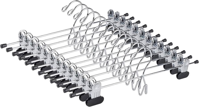 Photo 1 of **READ NOTES**
Amber Home 20 Pack Heavy Duty Add on Metal Pants Skirt Hangers, Stackable Add-on Metal Clothes Hangers with 2-Adjustable Clips, Cascading Clip Hangers Space Saving for Jeans, Slacks