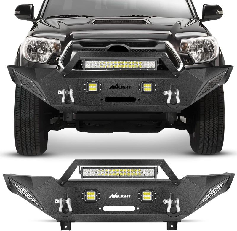 Photo 1 of **READ NOTES**
Nilight Front Bumper Full Width Solid Steel fit for 2005 2006 2007 2008 2009 2010 2011 2012 2013 2014 2015 Toyota Tacoma Pickup Truck Winch Plate Offroad 120W Light Bar 18w Pods, 2 Years Warranty
