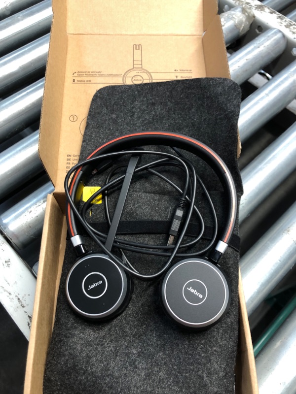 Photo 2 of **LIKE NEW** Jabra Evolve 65 SE Link380a UC Stereo- Bluetooth Headset with Noise-Cancelling Microphone, Long-Lasting Battery and Dual Connectivity - Works with All Other Platforms - Black