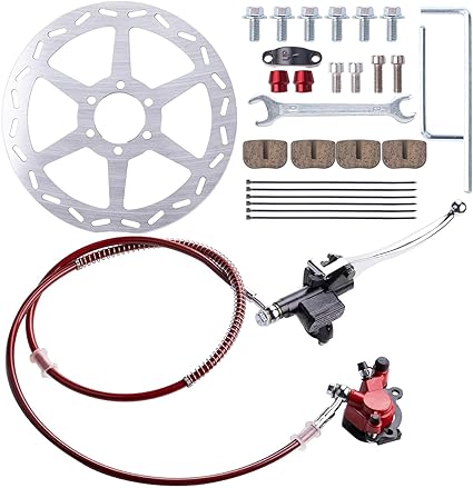 Photo 1 of **MINOR DAMAGE**
Upgraded Hydraulic Disc Brake Assembly Kit 7/8" Handlebars 50 inch Hose Compatible with Mini Bike Baja Doodlebug DB30 Minibikes Go Karts