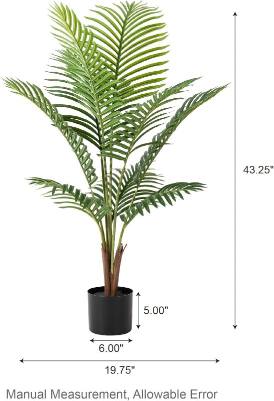 Photo 1 of (READ FULL POST) Glitzhome Artificial Palm Tree 3.5FT Faux Palm Plant in Pot for Modern Home Office Living Room Floor Decor Indoor
