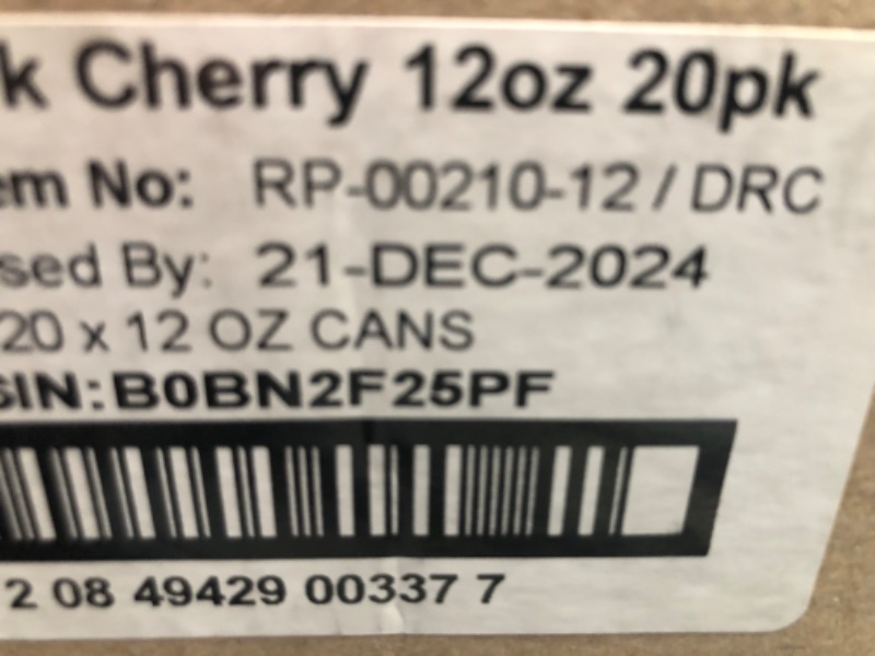 Photo 2 of ***(EXP: 12/21/24)NONREFUNDABLE***Zevia Zero Calorie Soda, Black Cherry, 12 Ounce PACK OF 20 CANS