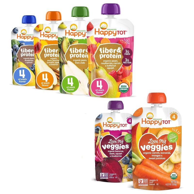 Photo 1 of ***(EXP: 02/06/25)NONREFUNDABLE***Happy Tot Organics Love My Veggies and Fiber & Protein Variety Packs  16PACK