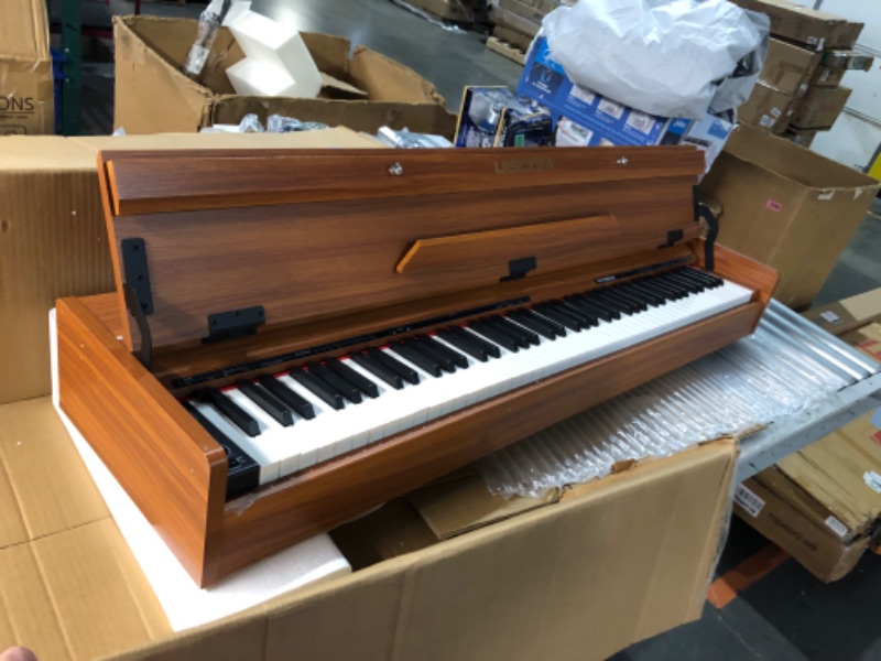 Photo 5 of ***USED - LIKELY MISSING PARTS - UNABLE TO VERIFY FUNCTIONALITY***
UISCOM 88 Key Weighted Digital Piano - Wooden Desk Electric Piano Transforms Between Desk and Vanity - Progressive Hammer-Action Keyboard, Perfect for Beginners with MIDI Functionality