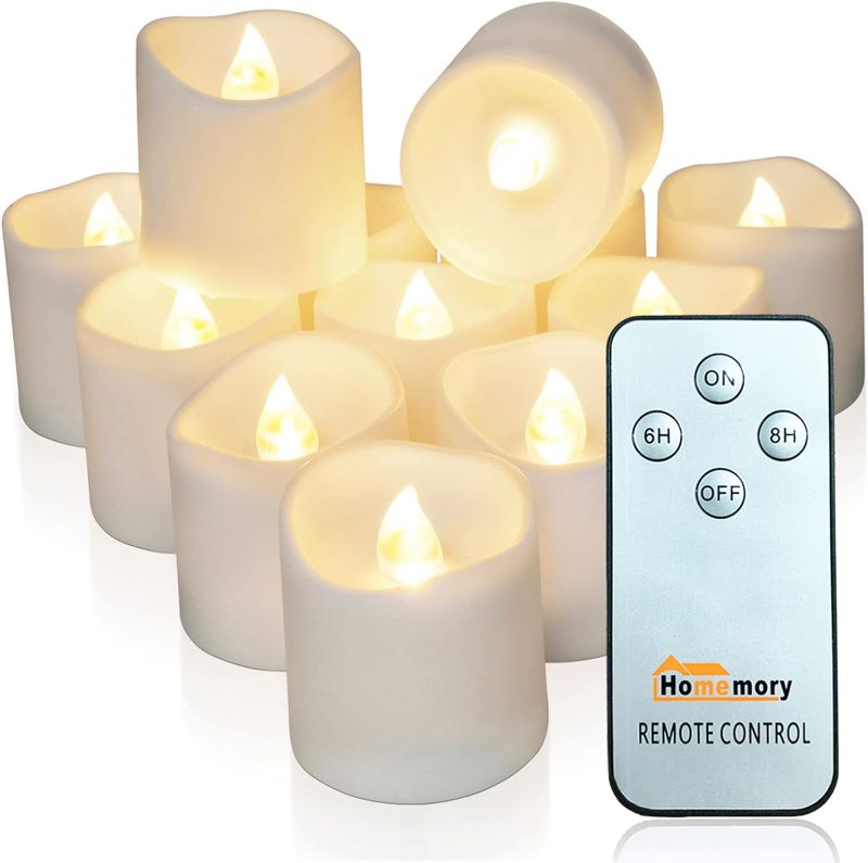 Photo 1 of (READ FULL POST) Daord USB Rechargeable 3D Wicks Tealights Candle Flameless Flickering Battery Operated with Remote Control & Timer Realistic Led Tea Lights for Halloween Christmas Home Decor (12 PCS,Rechargeable)