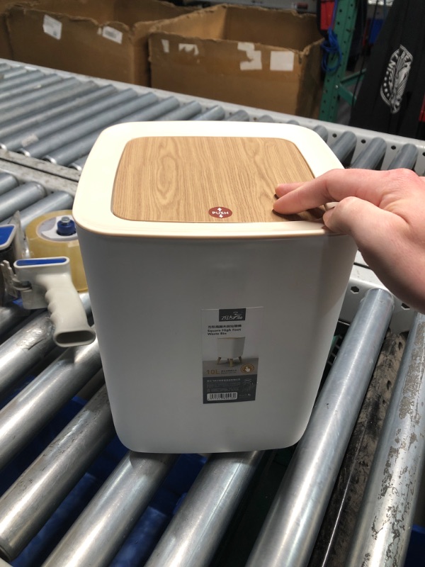 Photo 1 of (READ FULL POST) Bedroom Trash Can with Lid,Garbage Can for Bathroom,living Room Trash Can with Push Button, Small Trash Bin,Plastic Rubbish Bin for Office, kitchen, 2.6 Gallon&0.5 Gallon (2 Pieces)