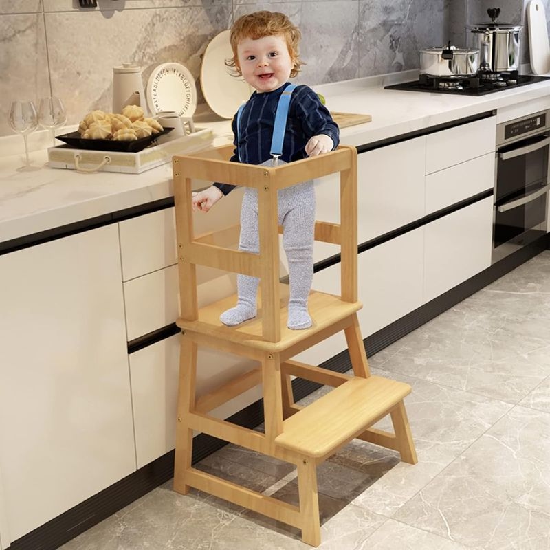 Photo 1 of ***STOCK PHOTO REFERENCE ONLY*** Kitchen Step Stool for Kids and Toddlers with Safety Rail, Kids Step Stool Standing Tower Learning Stool for Bathroom& Kitchen
