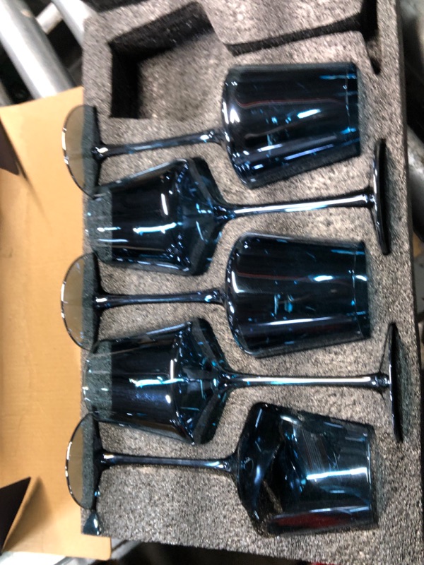 Photo 2 of **MISSING ONE**
Blue Wine Glasses Set of 6-18oz Colored Square Wine Glasses with Tall Long Stems and Flat Bottom,Crystal Colorful Wine Glasses-Unique Gifts for Wine Lovers,Wedding,Engagement Gifts(Midnight Blue)