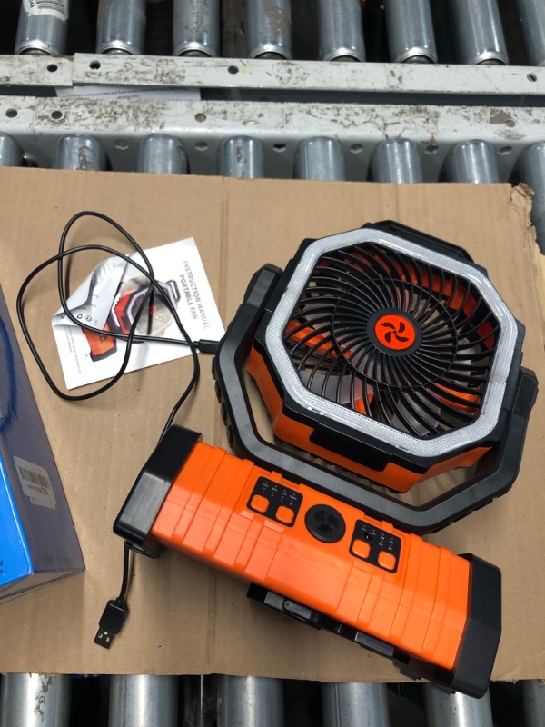 Photo 3 of ???????? Camping Fan Battery Powered Fan with LED Lantern, Portable Camping Fan for tents, 8H Timer & 270°Osicllating Fan Rechargeable Battery Operated Fan, USB Desk Fan Beach Fan with Hook