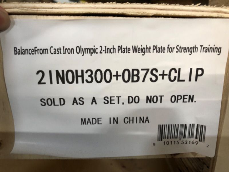 Photo 3 of ***TRAILER/TRUCK PICKUP ONLY***
BalanceFrom Cast Iron Olympic Weight Including 7FT Olympic Barbell, 300-Pound Set