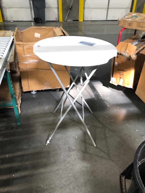 Photo 9 of ***DAMAGED - WARPED - WOBBLY - SEE PICTURES***
Flash Furniture Elon Folding Table, 31.25" x 31.25", Granite White (DADYCZ80R2BAR)