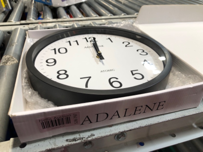 Photo 1 of Adalene 12 Inch Large Atomic Wall Clock Analog Display - Vintage Black Wall Clock Atomic Movement