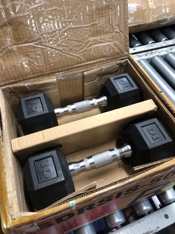 Photo 1 of **MISSING RACK**
CAP Barbell 150 LB Coated Hex Dumbbell Weight Set with Vertical Rack Multiple Colors