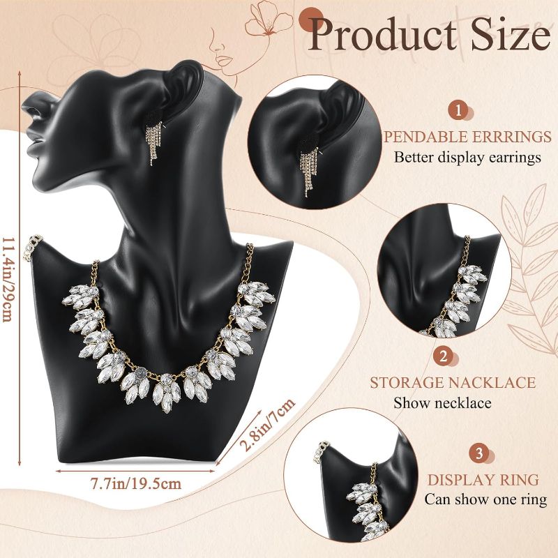 Photo 3 of (READ FULL POST) Juexica 2 Pcs Necklace Mannequin Display Stand for Selling Mannequin Earring Stand Necklace Display Stand Resin Pendant Jewelry Stand Boutique Bust Holder Organizer for Jewelry Show Store Retail