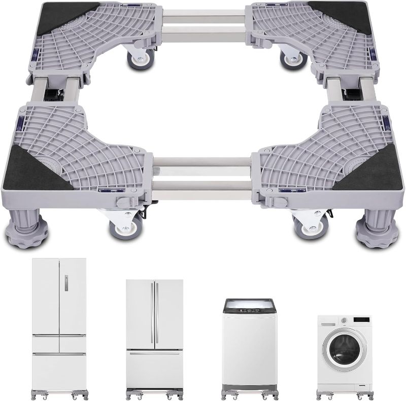 Photo 1 of ***2 PACK***
Heavy Duty Fridge Stand Mobile Base , Washing Machine Stand with 8 Locking Wheels and 4 Strong Feet 20"-27", Adjustable Furniture Dolly for Washer, Refrigerator and Dryer
