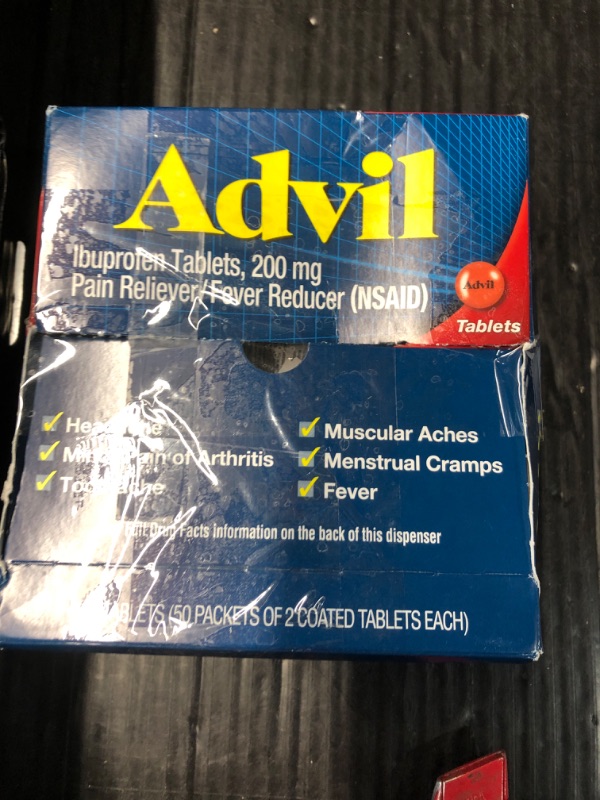 Photo 3 of ***NON REFUNDABLE***
Advil Pain Reliever and Fever Reducer, Pain Relief Medicine with Ibuprofen 200mg for Headache, Backache, Menstrual Pain and Joint Pain Relief - 50x2 Coated Tablets