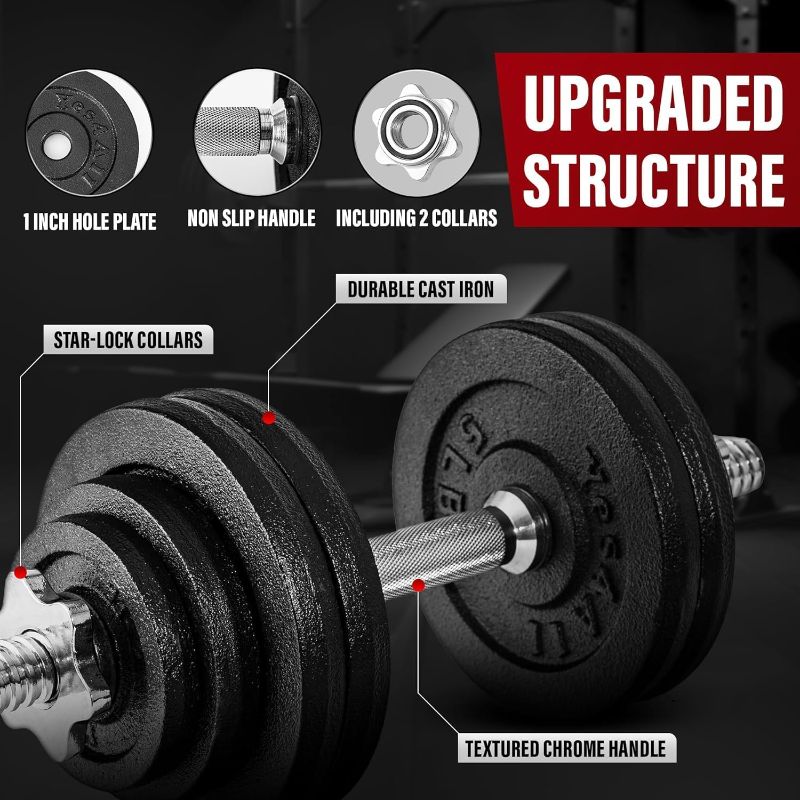 Photo 1 of ***USED - LIKELY MISSING PARTS - UNABLE TO VERIFY FUNCTIONALITY***
Yes4All 50lbs Adjustable Dumbbell Set with Weight Plates, Star Lock Collars/Connector,Adjustable Weight Plates Set