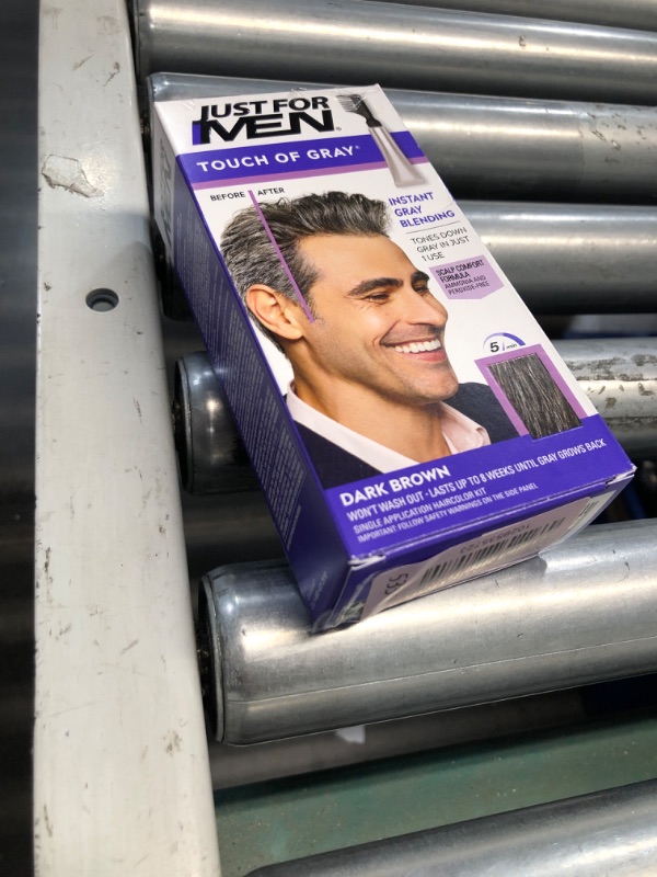 Photo 2 of ** ONLY 1** ***NON REFUNDABLE***Just for Men Touch of Gray, Gray Hair Coloring for Men with Comb Applicator, Great for A Salt and Pepper Look - Dark Brown, T-45