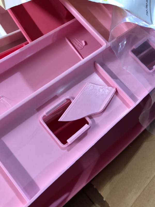 Photo 4 of ***DAMAGED - CRACKED - MISSING NUMEROUS PARTS - UNABLE TO VERIFY FUNCTIONALITY***
Palplay House of Fun Playhouse for Kids – Indoor Outdoor – Working Door and Windows – Pink and White Candy Floss Color – Toddlers Age 2 and Up