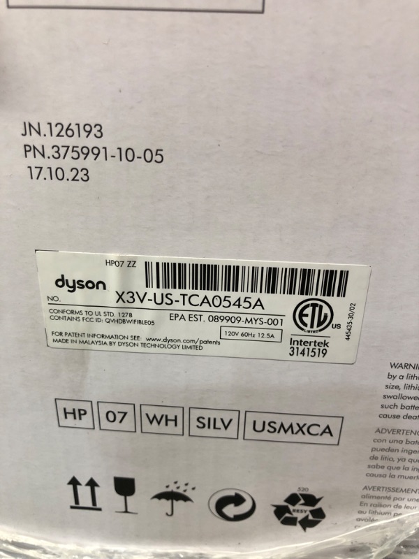 Photo 2 of ***FACTORY SEALED***Dyson Purifier Hot+Cool HP07 White