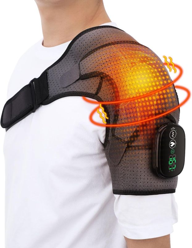 Photo 1 of  Shoulder Heating Pad, Heated Shoulder Wrap with Vibration, Shoulder Massager Heated Shoulder Brace for Women Men
