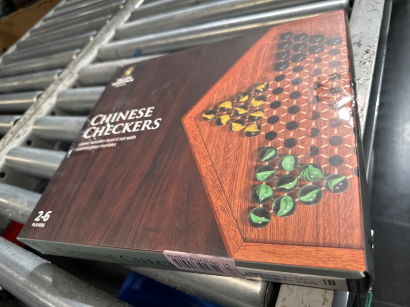 Photo 3 of (READ FULL POST) Wooden Chinese Checkers Halma Board Game Set - 12.7 Inches - with Drawers and Glass Marbles - Made by Yellow Mountain Imports