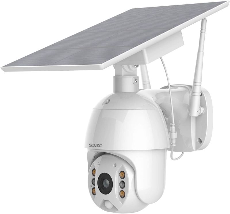 Photo 1 of (READ FULL POST) SOLIOM S600 Outdoor WiFi Security Camera - 360° Pan Tilt, Solar Powered with Battery, Motion Detection, Color Night Vision, 2-Way Talk, Remote Access
