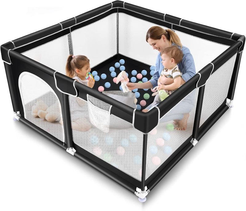 Photo 1 of ***STOCK PHOTO REFERENCE ONLY***
Foldable Baby Playpen, iTiLike Large Playard with Detachable Thicken Mat, Playpen for Babies and Toddlers 