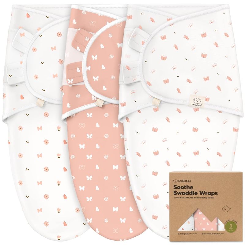 Photo 1 of 3-Pack Organic Baby Swaddle Sleep Sacks - Newborn Swaddle Sack, Ergonomic Baby Swaddles 0-3 Months, Swaddles for Newborns, Baby Sleep Sack, Baby Swaddle Blanket Wrap,Baby Essentials(Blossom)