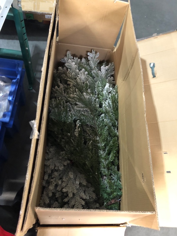 Photo 4 of ***USED - DAMAGED - BOX 2 OF 2 ONLY - SEE PICTURES***
Vickerman 12' Frosted Eastern Frasier Fir Artificial Christmas Tree Unlit, Seasonal Indoor Home Decor