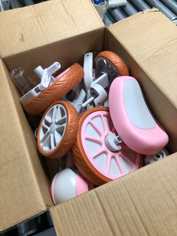 Photo 3 of ***USED - LIKELY MISSING PARTS - UNABLE TO VERIFY FUNCTIONALITY***
3 in 1 Kids Tricycles Gift for 2-4 Years Old Boys Girls with Detachable Pedal and Training Wheels, Baby Balance Bike Trikes Riding Toys for Toddler Pink